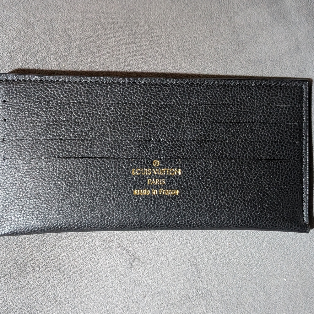 Black Leather Monogram Card Holder